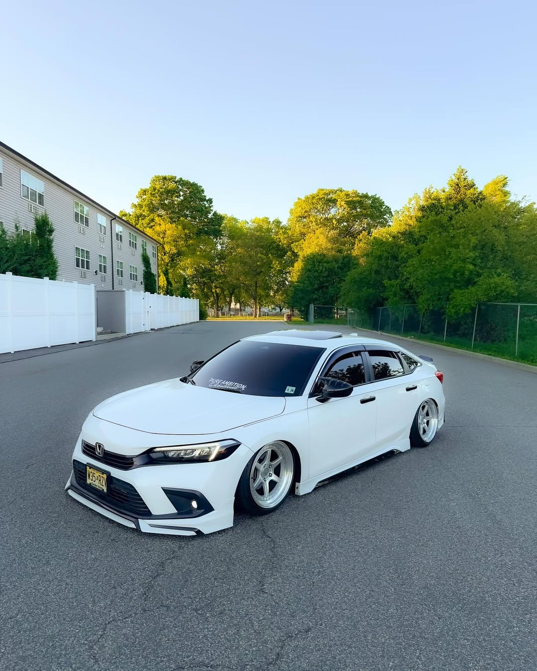 Honda Civic 11th Gen FE1 FE2 FE4 2022-ON & Civic 11th Gen FL1 FL2 FL4 2022-ON with Aftermarket Parts - V1 Style Front Lip Spliter PP from Yofer USA