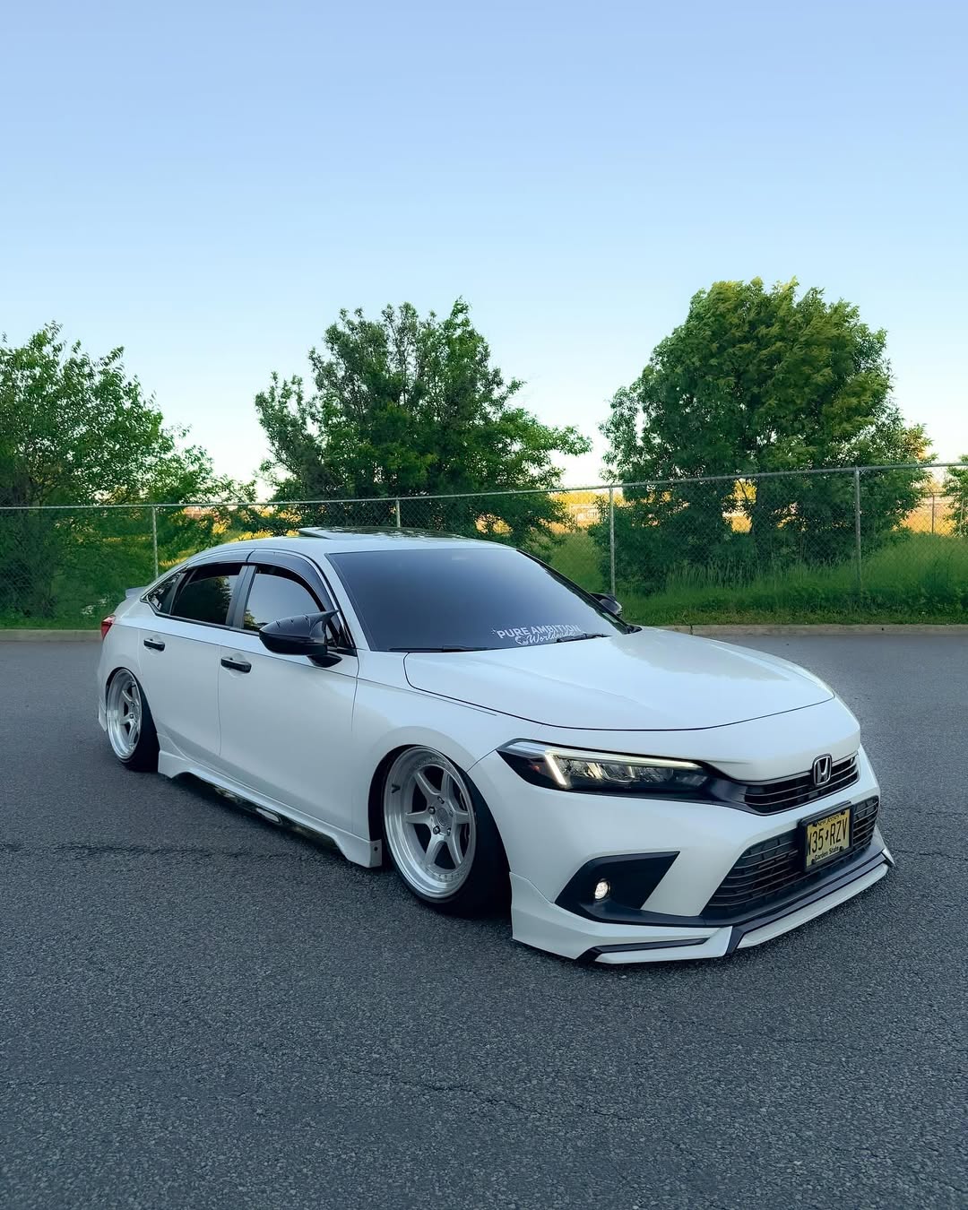 Honda Civic 11th Gen FE1 FE2 FE4 2022-ON & Civic 11th Gen FL1 FL2 FL4 2022-ON with Aftermarket Parts - V1 Style Front Lip Spliter PP from Yofer USA