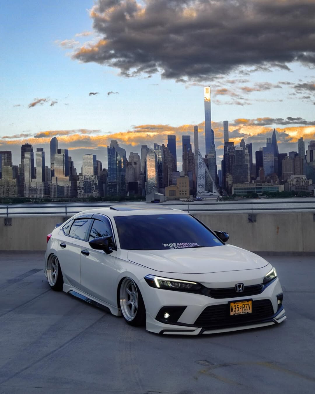 Honda Civic 11th Gen FE1 FE2 FE4 2022-ON & Civic 11th Gen FL1 FL2 FL4 2022-ON with Aftermarket Parts - V1 Style Front Lip Spliter PP from Yofer USA