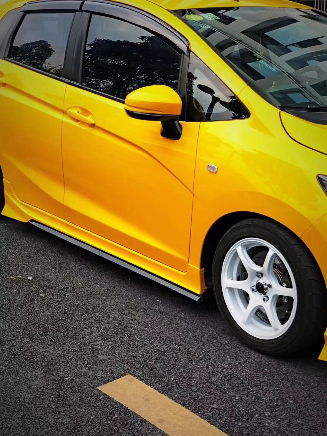 Honda Fit 3rd Gen GK3 GK4 GK5 GK6 GK7 GH7 GP5 GP6 2018 2019 2020 with Aftermarket Parts - Side Skirts PP from Yofer USA