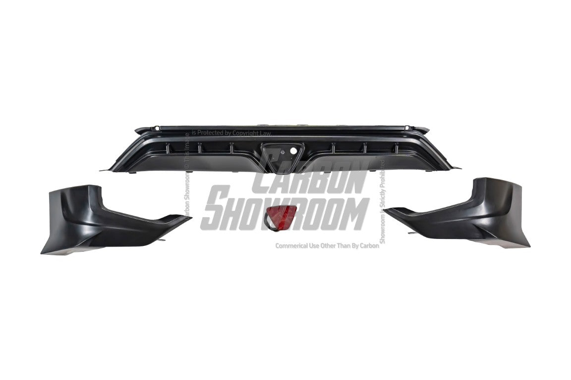 Honda Fit 3rd Gen GK3 GK4 GK5 GK6 GK7 GH7 GP5 GP6 2018 2019 2020 with Aftermarket Parts - Rear Diffuser & Canards PP from Yofer USA