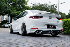 Mazda3 4th Gen BP 2019 2020 2021 2022 2023 2024 with Aftermarket Parts - Rear Diffuser & Canards PP from Yofer USA