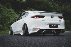 Mazda3 4th Gen BP 2019 2020 2021 2022 2023 2024 with Aftermarket Parts - Rear Diffuser & Canards PP from Yofer USA