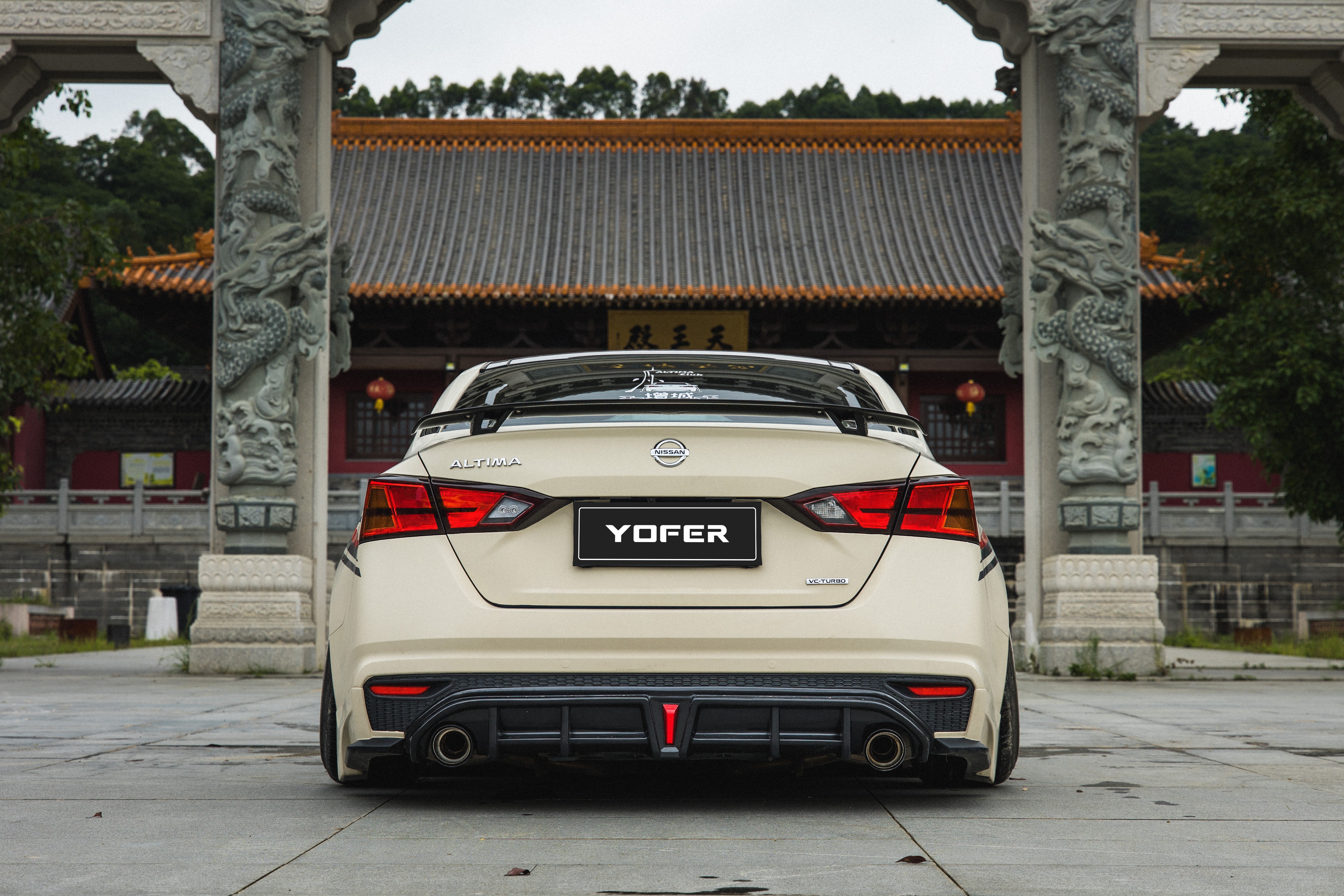 Nissan Altima L34 2019 2020 2021 2022 with Aftermarket Parts - Rear Diffuser & Canards PP from Yofer USA