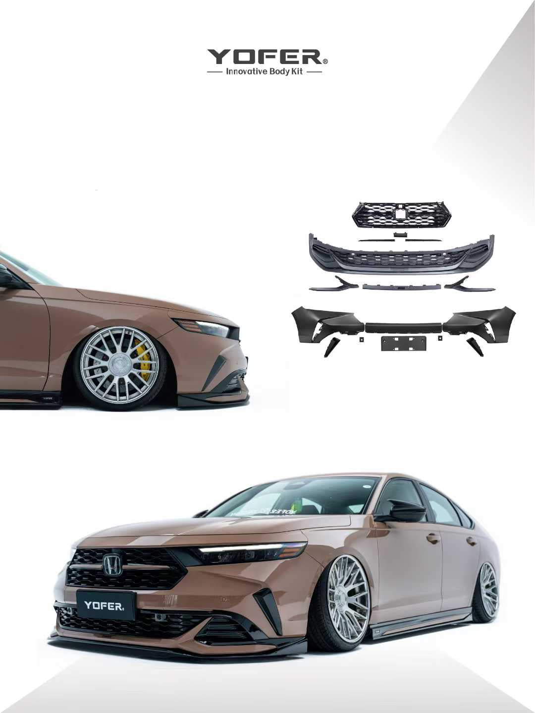 Honda Accord 11th Gen CY1 CY2 2023-ON with Aftermarket Parts - Package B& PP Polypropylene &ABS from Yofer USA