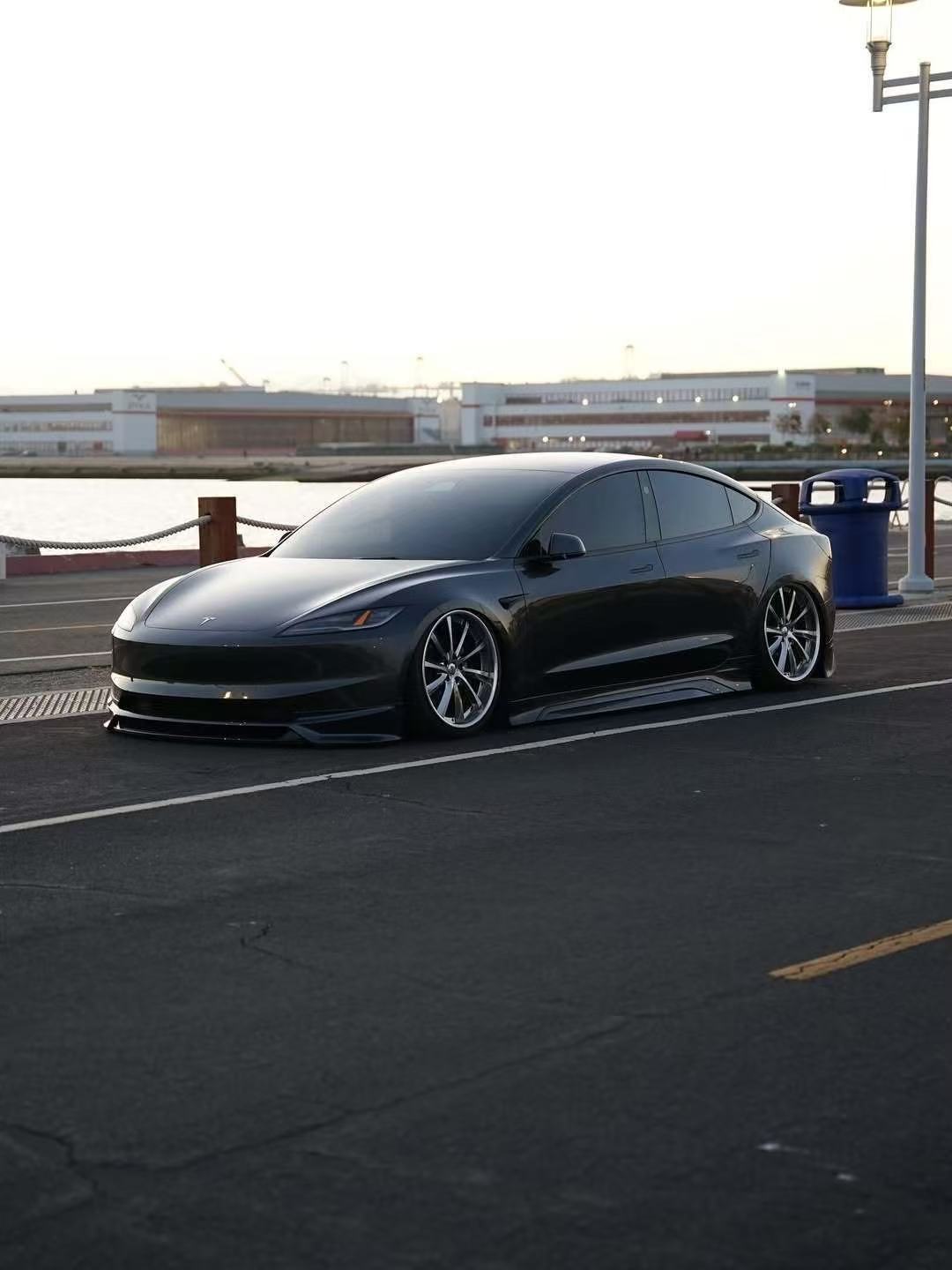 Tesla Model 3 Highland 2024 with Aftermarket Parts - Front Lip Splitter ABS & PP from Yofer USA
