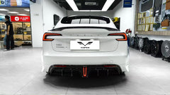 Tesla Model 3 Highland / Performance 2024 with Aftermarket Parts - Rear Spoiler Pre-preg Carbon Fiber / ABS from Yofer USA