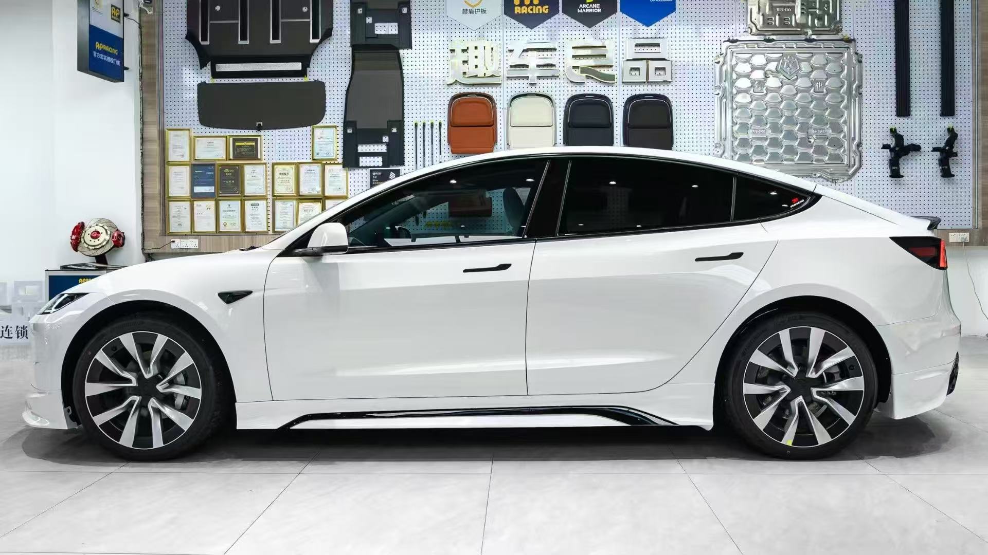 Tesla Model 3 Highland / Performance 2024 with Aftermarket Parts - Rear Spoiler Pre-preg Carbon Fiber / ABS from Yofer USA
