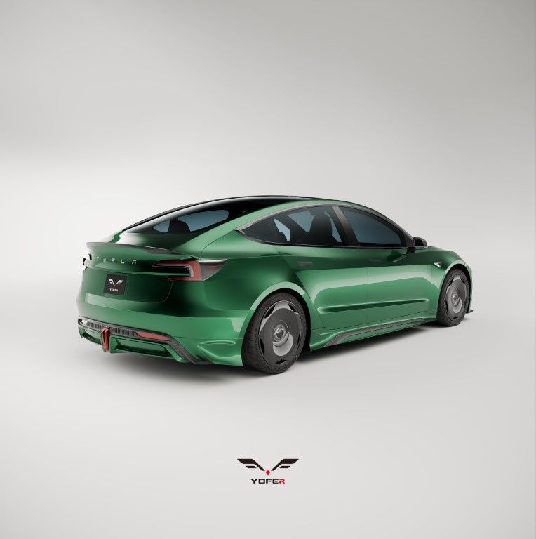 Tesla Model 3 Highland / Performance 2024-ON with Aftermarket Parts - Rear Spoiler Pre-preg Carbon Fiber / ABS from Yofer USA