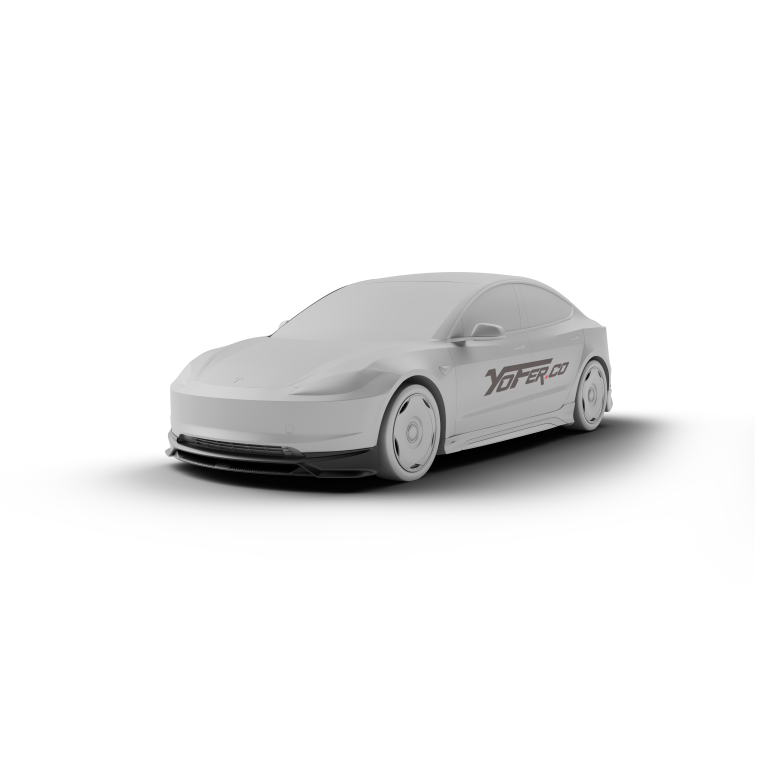 Tesla Model 3 Highland 2024 with Aftermarket Parts - Front Lip Splitter ABS & PP from Yofer USA