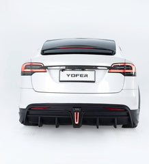 Tesla Model X Performance / Plaid / Standard Range / P100D / P90D / Long Range Plus / Base / 100D / 90D / 75D / 70D 2016-2021 with Aftermarket Parts - Rear Diffuser PP from Yofer USA