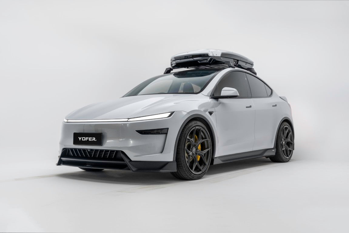 Tesla Model Y Juniper 2026-ON with Aftermarket Parts - Loong Flames Pro Front Lip PP Polypropylene from Yofer USA