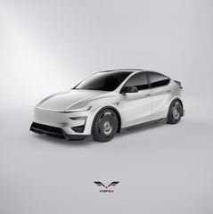 Tesla Model Y Juniper 2026-ON with Aftermarket Parts - Loong Flames Pro Front Lip PP Polypropylene from Yofer USA