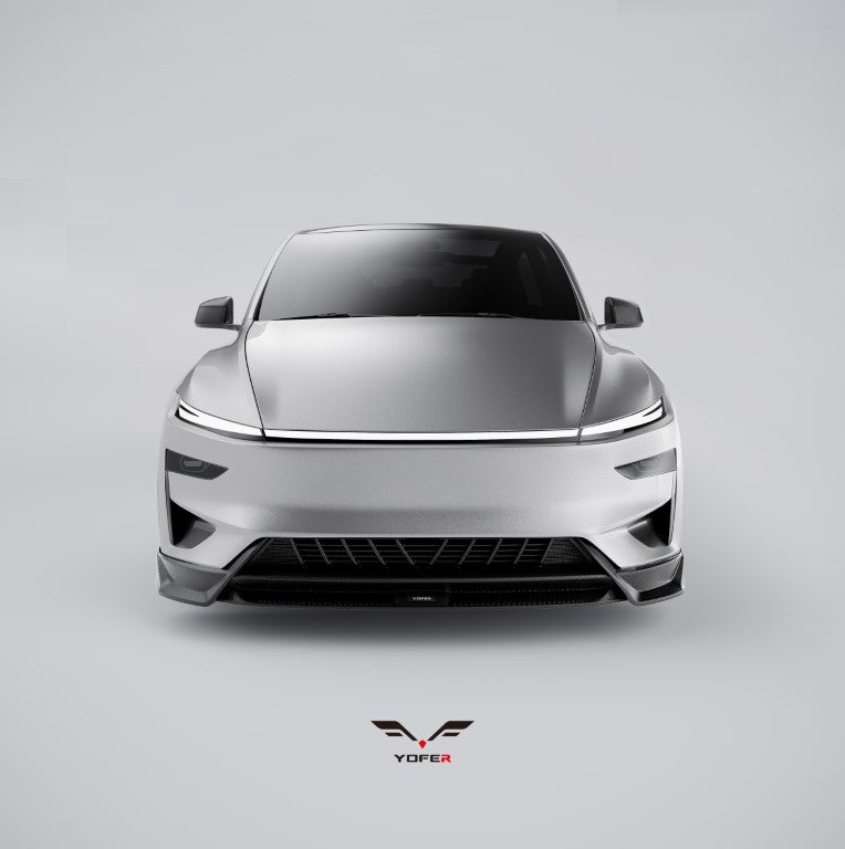 Tesla Model Y Juniper 2026-ON with Aftermarket Parts - Loong Flames Pro Front Lip PP Polypropylene from Yofer USA