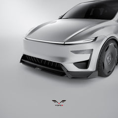 Tesla Model Y Juniper 2026-ON with Aftermarket Parts - Loong Flames Pro Front Lip PP Polypropylene from Yofer USA