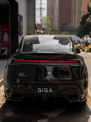 Tesla Model Y Juniper 2026-ON with Aftermarket Parts - Loong Flames Rear Diffuser PP Polypropylene from Yofer USA