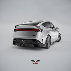 Tesla Model Y Juniper 2026-ON with Aftermarket Parts - Loong Flames Rear Lip Spoiler PP Polypropylene from Yofer USA