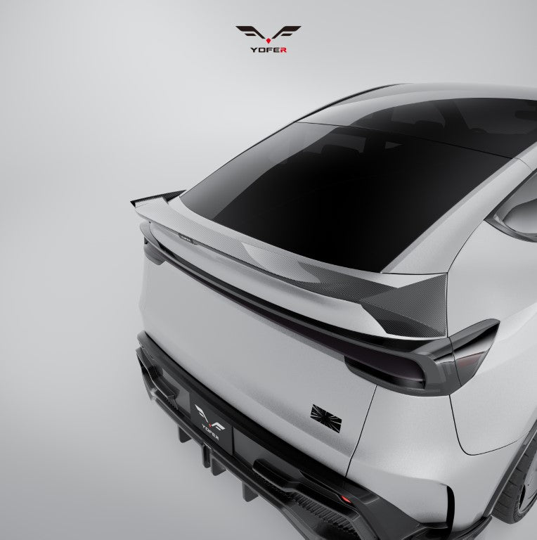 Tesla Model Y Juniper 2026-ON with Aftermarket Parts - Loong Flames Rear Lip Spoiler PP Polypropylene from Yofer USA