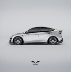 Tesla Model Y Juniper 2026-ON with Aftermarket Parts - Loong Flames Side Skirts PP Polypropylene from Yofer USA