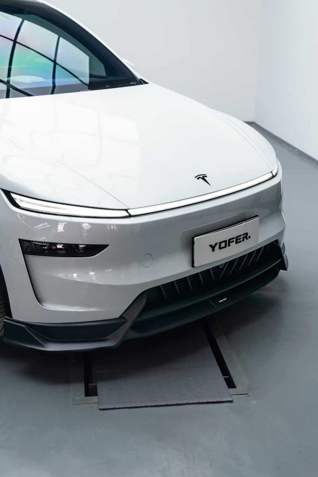 Tesla Model Y Juniper 2026-ON with Aftermarket Parts - Loong Flames Pro Front Lip PP Polypropylene from Yofer USA