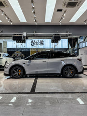 Tesla Model Y Juniper 2026-ON with Aftermarket Parts - Loong Flames Side Skirts PP Polypropylene from Yofer USA