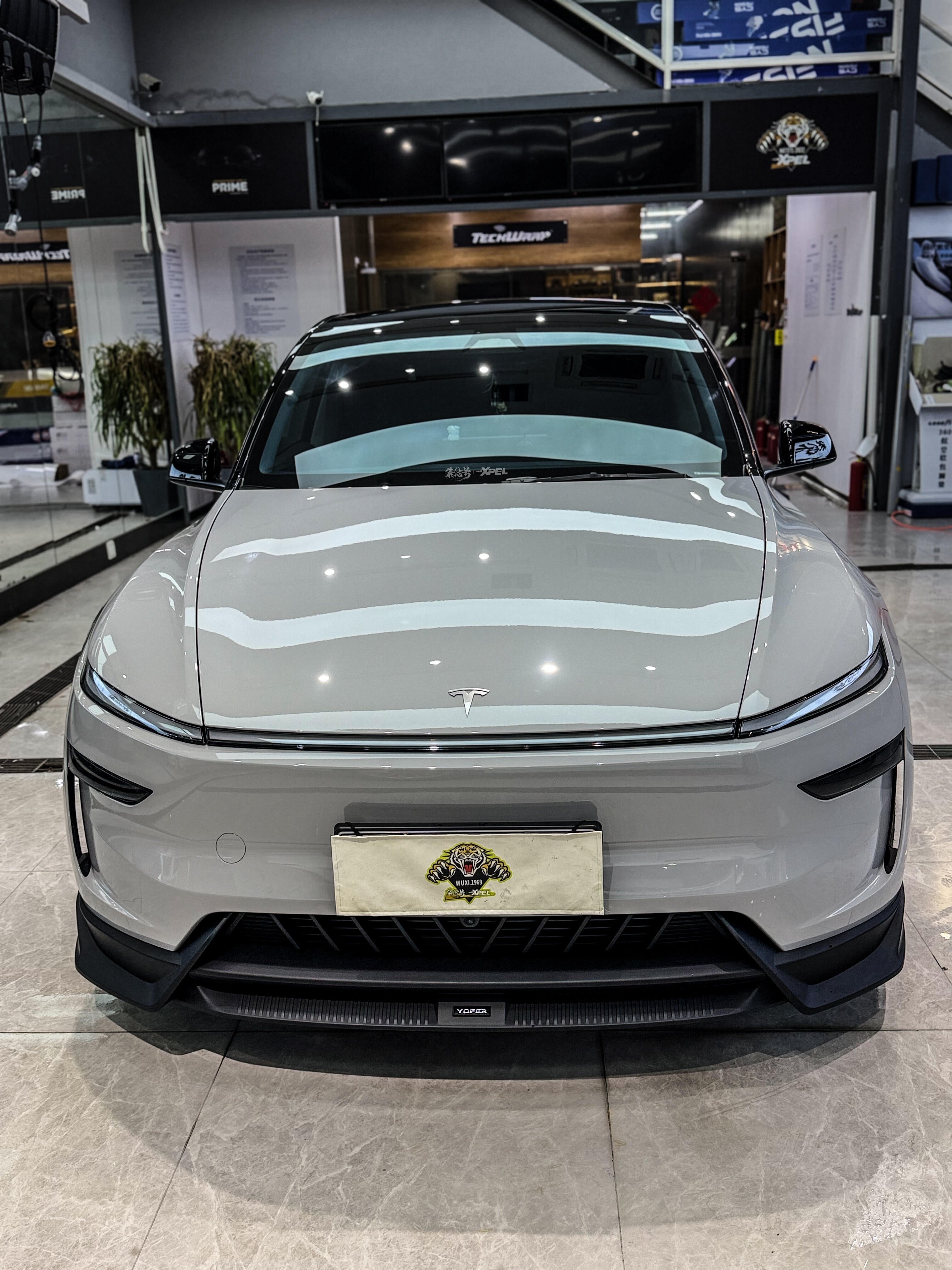 Tesla Model Y Juniper 2026-ON with Aftermarket Parts - Loong Flames Pro Front Lip PP Polypropylene from Yofer USA