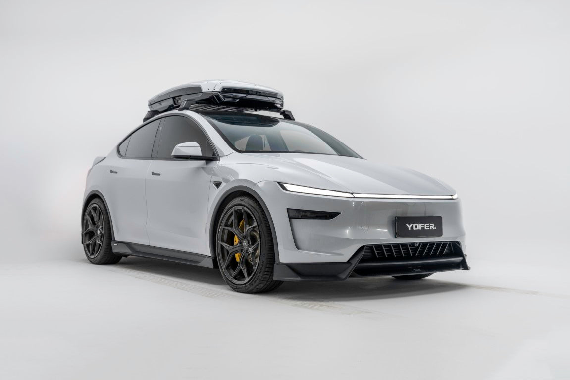 Tesla Model Y Juniper 2026-ON with Aftermarket Parts - Loong Flames Pro Front Lip PP Polypropylene from Yofer USA