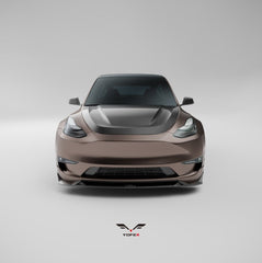 Tesla Model Y / Performance 2021 2022 2023 2024 with Aftermarket Parts - Loong Flames Pro Style Front Lip PP from Yofer USA