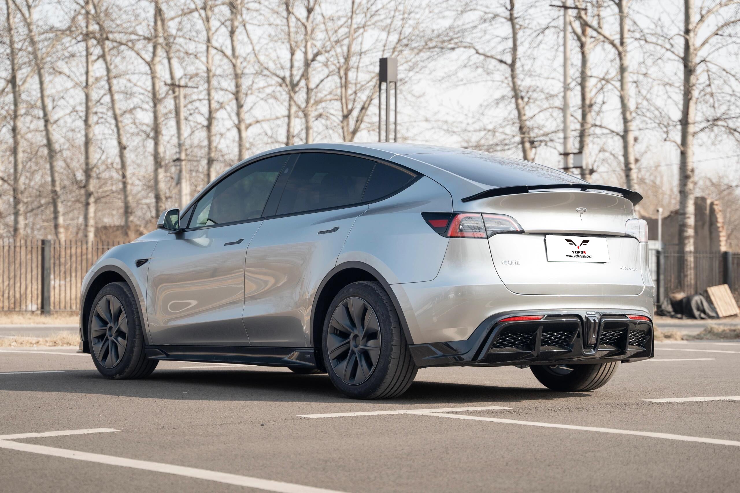 Tesla Model Y / Performance 2021 2022 2023 2024 with Aftermarket Parts - V2 Rear Lip Spoiler PP from Yofer USA