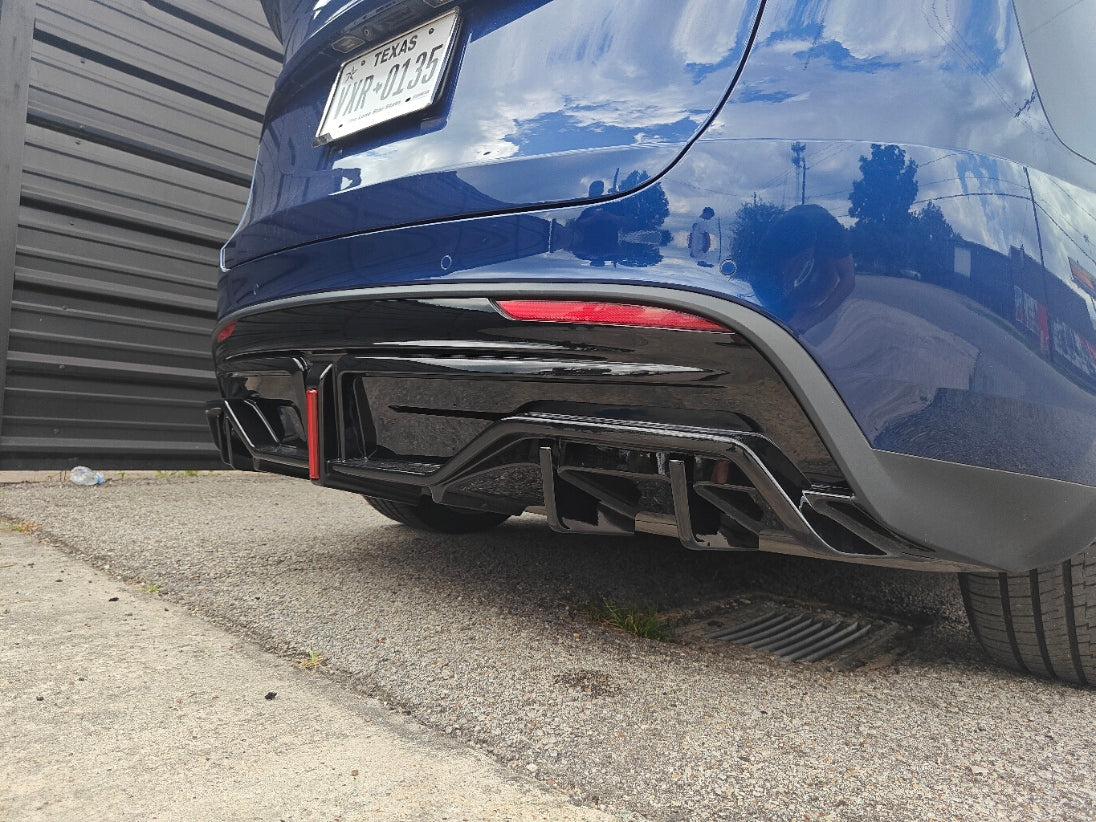 Tesla Model Y / Performance 2021 2022 2023 2024 with Aftermarket Parts - V2 Rear Diffuser PP from Yofer USA