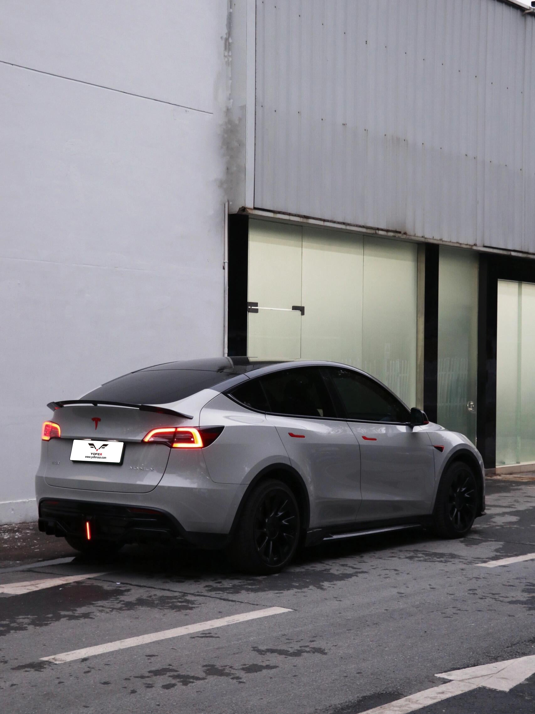 Tesla Model Y / Performance 2021 2022 2023 2024 with Aftermarket Parts - V2 Rear Diffuser PP from Yofer USA