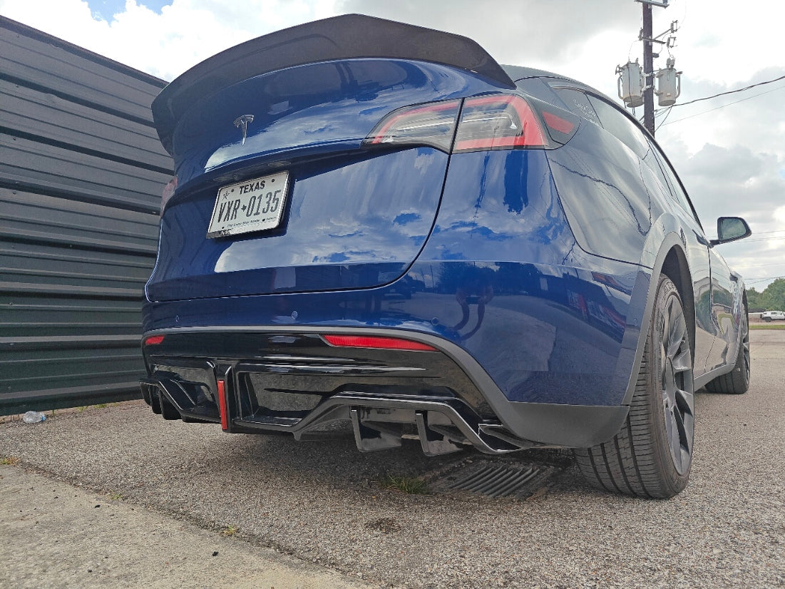 Tesla Model Y / Performance 2021 2022 2023 2024 with Aftermarket Parts - V2 Rear Diffuser PP from Yofer USA