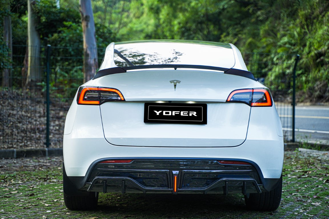 Tesla Model Y / Performance 2021 2022 2023 2024 with Aftermarket Parts - V2 Rear Diffuser PP from Yofer USA