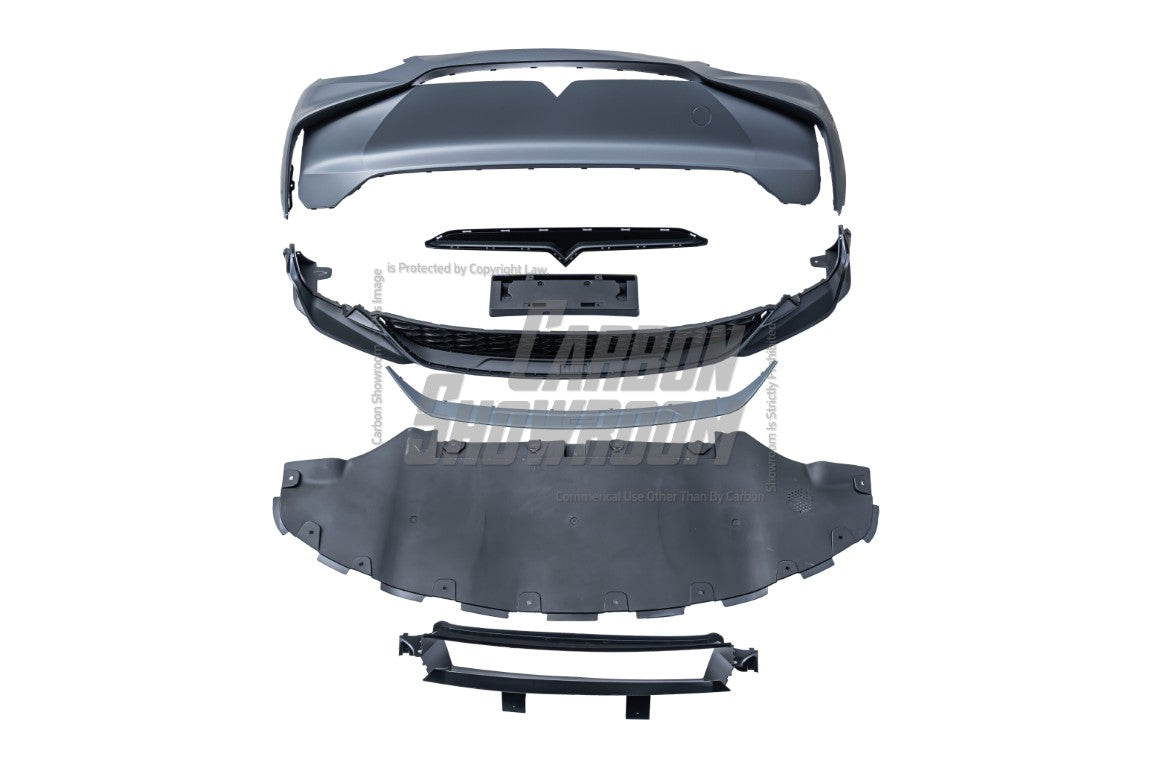 Tesla Model Y / Performance 2021-ON with Aftermarket Parts - Loong Flames Max Front Bumper PP from Yofer USA