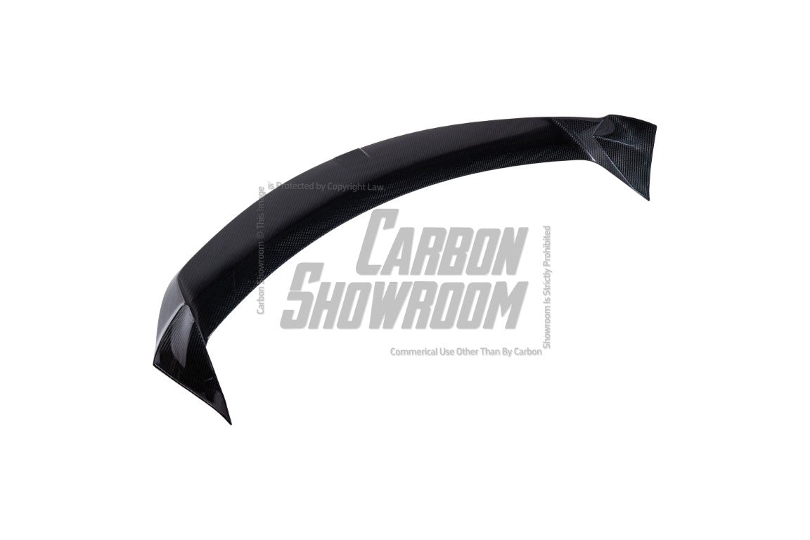 Tesla Model Y / Performance 2021 2022 2023 2024 with Aftermarket Parts - Loong Flames Style Rear Spoiler Wing Carbon Fiber from Yofer USA
