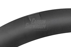 Tesla Model Y / Performance 2021 2022 2023 2024 with Aftermarket Parts - Loong Flames Style Rear Spoiler Wing Carbon Fiber from Yofer USA