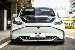 Tesla Model Y / Performance 2021-ON with Aftermarket Parts - Loong Flames Max PP Front Bumper from Yofer USA