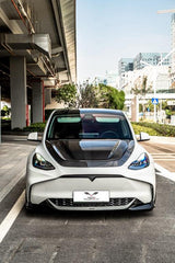Tesla Model Y / Performance 2021-ON with Aftermarket Parts - Loong Flames Max Front Bumper PP from Yofer USA