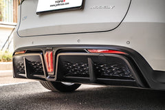 Tesla Model Y / Performance 2021-ON with Aftermarket Parts - Loong Flames Max PP Rear Diffuser from Yofer USA