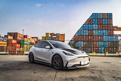 Tesla Model Y / Performance 2021-ON with Aftermarket Parts - Loong Flames Style Pre-preg Carbon Fiber Hood Bonnet from  Yofer USA