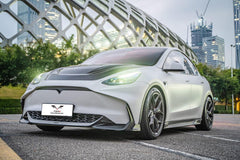 Tesla Model Y / Performance 2021-ON with Aftermarket Parts - Loong Flames Style Pre-preg Carbon Fiber Hood Bonnet from  Yofer USA