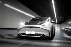 Tesla Model Y / Performance 2021-ON with Aftermarket Parts - Loong Flames Max PP Front Bumper from Yofer USA