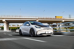 Tesla Model Y / Performance 2021 2022 2023 2024 with Aftermarket Parts - Loong Flames Style Hood Bonnet Pre-preg Carbon Fiber from Yofer USA
