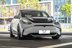 Tesla Model Y / Performance 2021-ON with Aftermarket Parts - Loong Flames Style Pre-preg Carbon Fiber Hood Bonnet from  Yofer USA