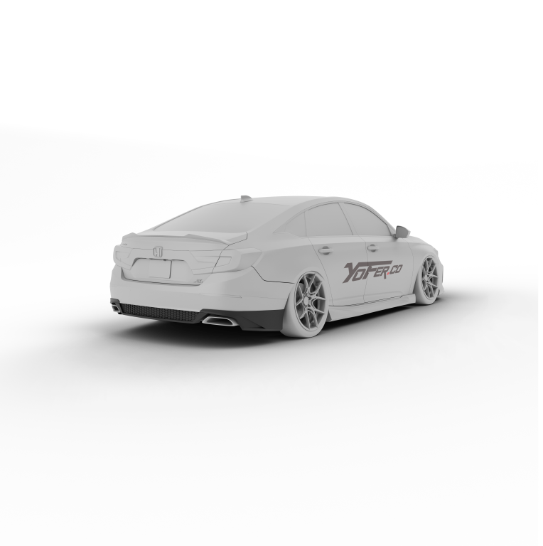 Honda Accord 10th 10.5th Gen 2018-2022 with Aftermarket Parts - V1 Style Rear Diffuser & Rear Canards PP from Yofer USA