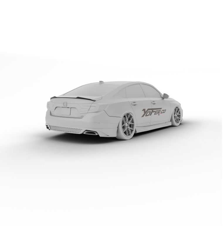 Honda Accord 10th 10.5th Gen 2018-2022 with Aftermarket Parts - V1 Style Rear Spoiler ABS from Yofer USA