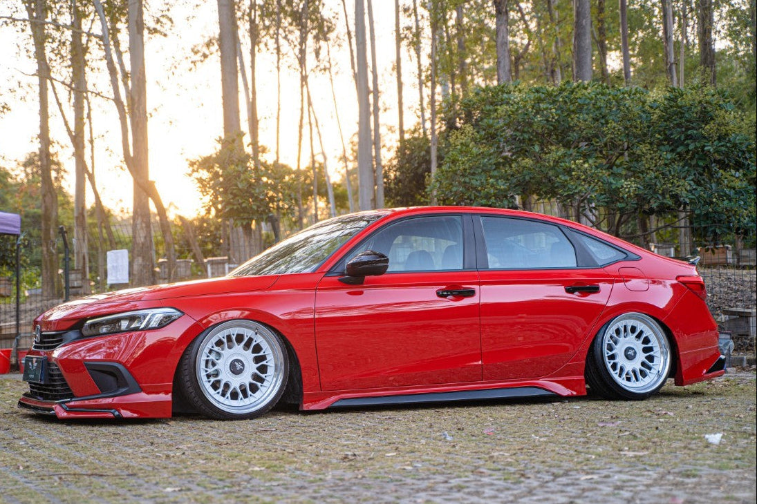Honda Civic 11th Gen FE1 FE2 FE4 2022 2023 2024 & Civic 11th Gen FL1 FL2 FL4 2022 2023 2024 with Aftermarket Parts - V2 Style Side Skirts PP from Yofer USA