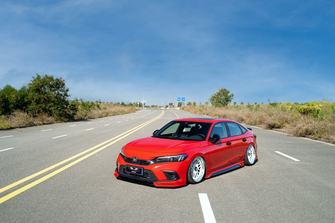Honda Civic 11th Gen FE1 FE2 FE4 2022 2023 2024 & Civic 11th Gen FL1 FL2 FL4 2022 2023 2024 with Aftermarket Parts - V2 Style Side Skirts PP from Yofer USA