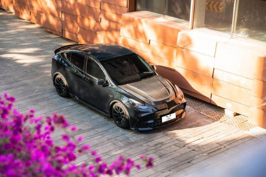 Tesla Model Y / Performance 2021-ON with Aftermarket Parts - Loong Flames Max Side Skirts PP from Yofer USA