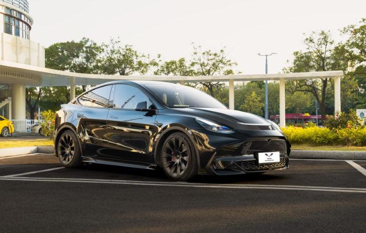 Tesla Model Y / Performance 2021-ON with Aftermarket Parts - Loong Flames Max Side Skirts PP from Yofer USA